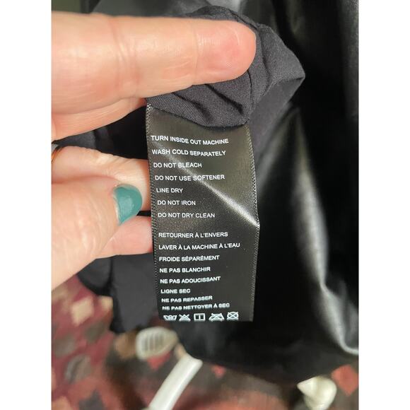 Free People Faux Leather Pleated High Waist Black Lined Skirt. Size Med. - Picture 5 of 9